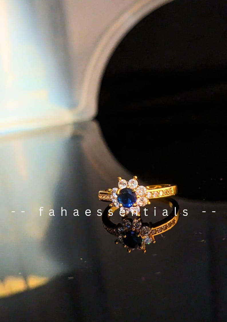 Floral - Inspired Sapphire Ring (Golden)