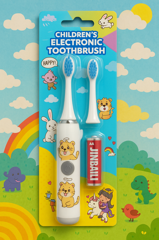 Kids Vibrating Toothbrush With Extra Refill Brush Head - White