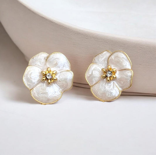 Blossom Enamel Stud Earrings - 08