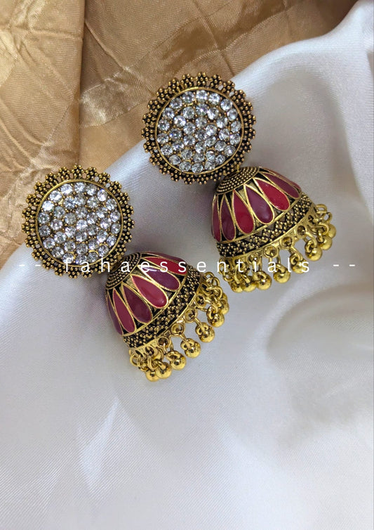 Heritage Jhumki - Maroon