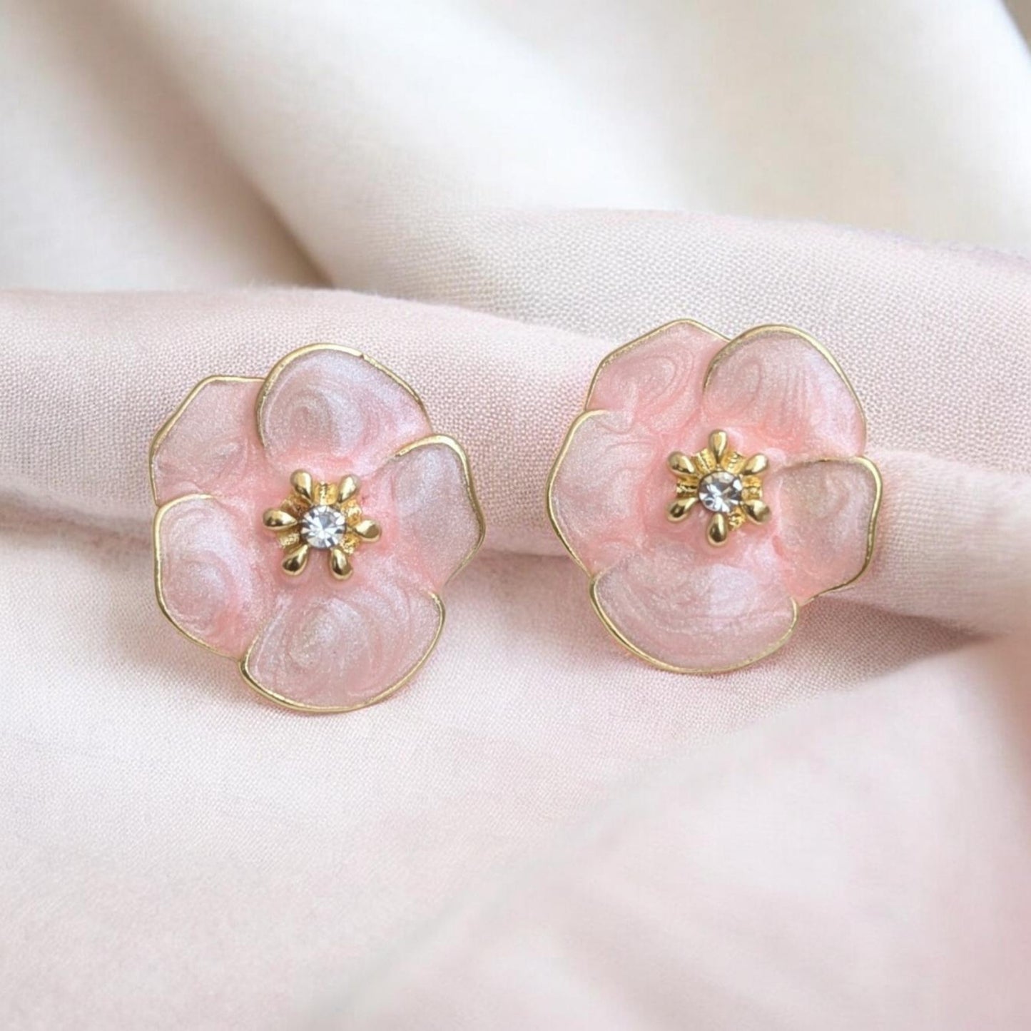 Blossom Enamel Stud Earrings - 07
