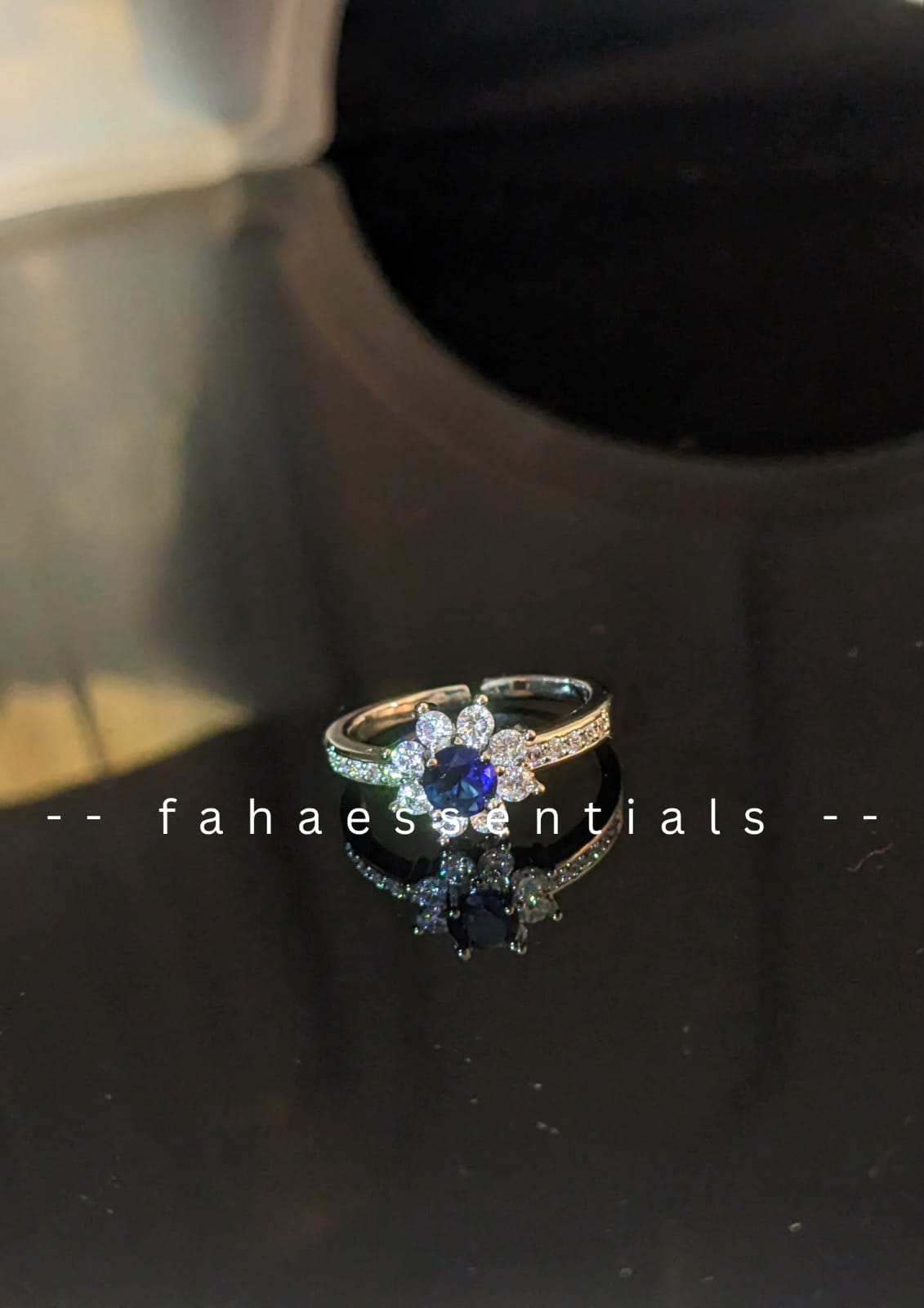 Floral - Inspired Sapphire Ring (Silver)