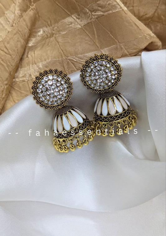 Heritage Jhumki - White