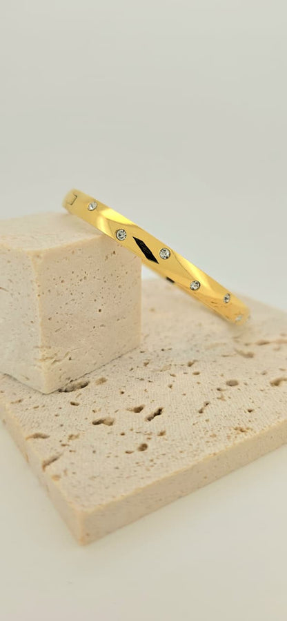 Sparkle Edge Gold Bangle