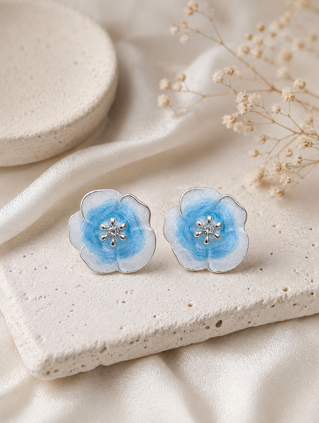 Blossom Enamel Stud Earrings - 05