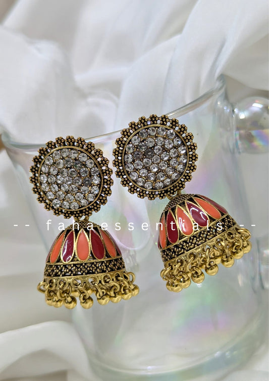 Heritage Jhumki - Orange