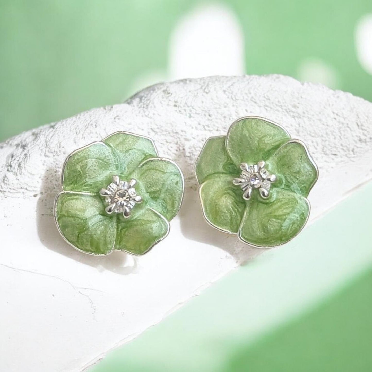 Blossom Enamel Stud Earrings - 03