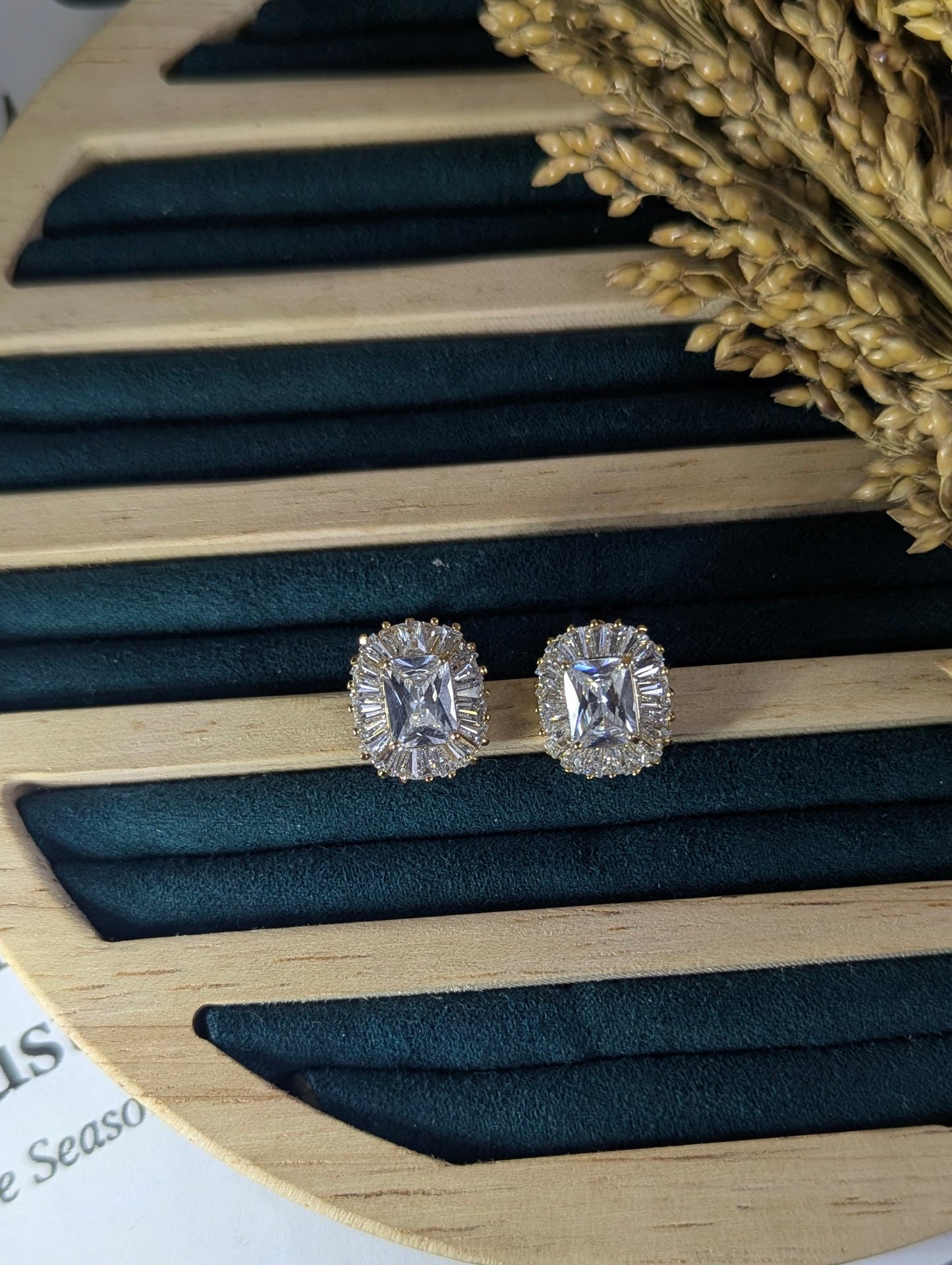 Silver Halo Stud Earrings