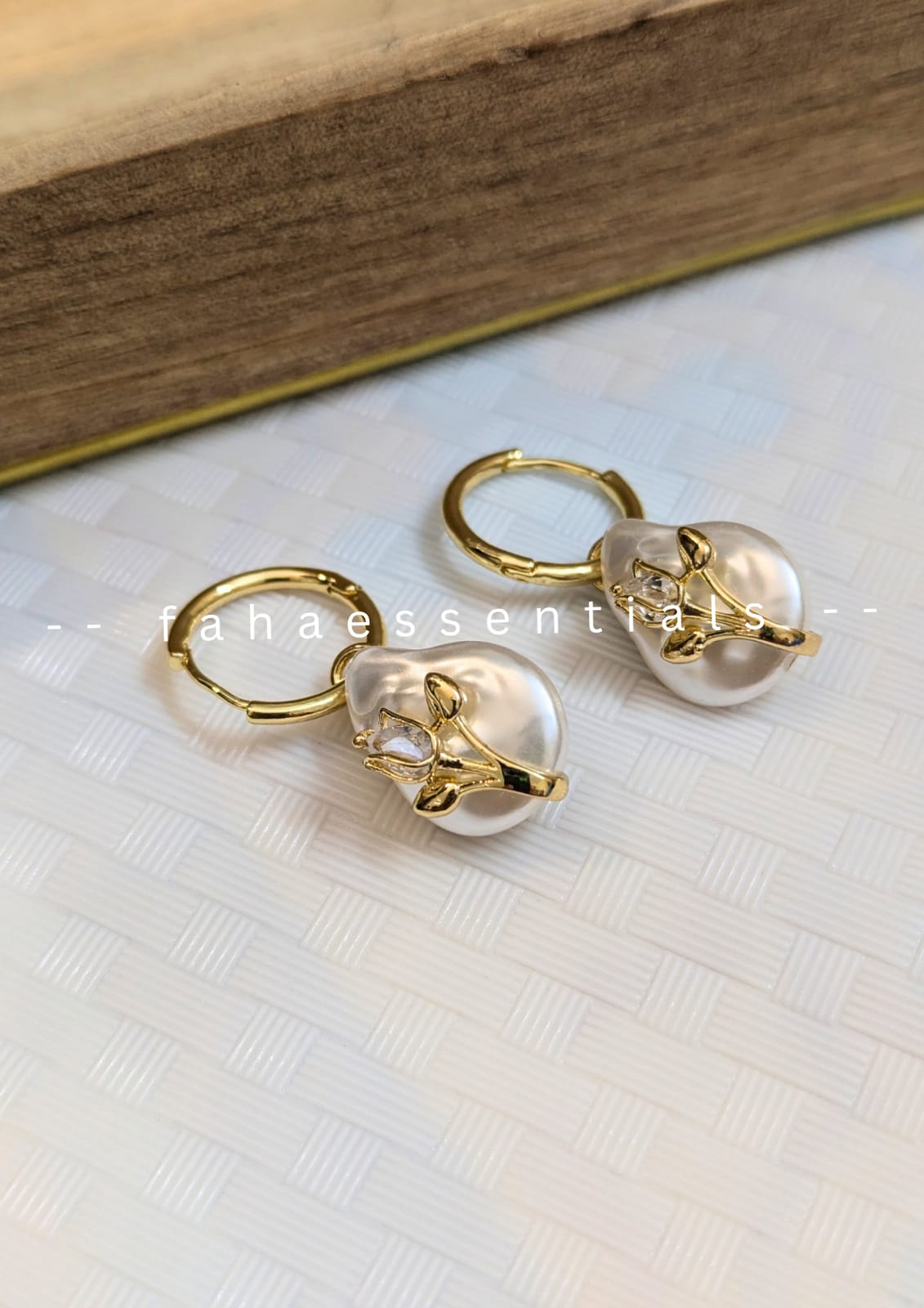 Floral Pearl Hoop Earrings