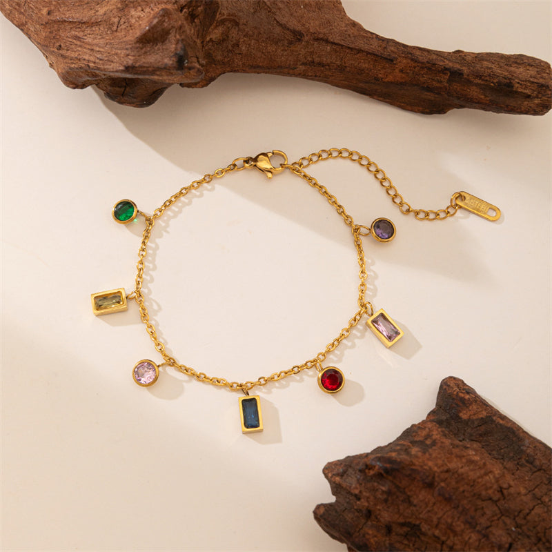 Golden Rainbow Charm Bracelet